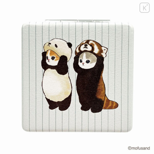 Japan Mofusand 2-sided Compact Mirror - Cat / Panda - 1