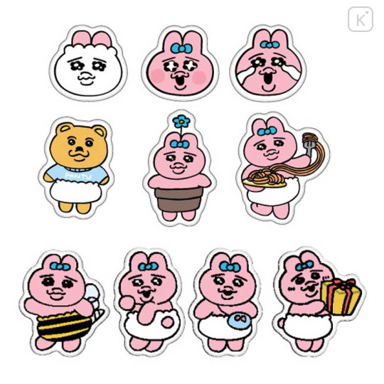 Japan Panchu Rabbit Sticker Set - Pink - 2