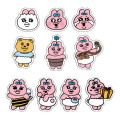 Japan Panchu Rabbit Sticker Set - Pink - 2