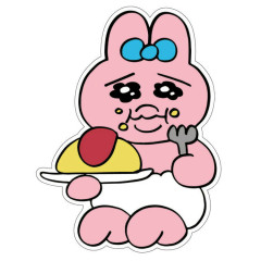 Japan Panchu Rabbit Die-cut Sticker - Omelet Rice