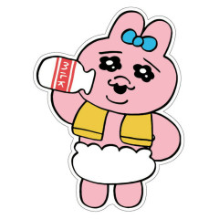 Japan Panchu Rabbit Die-cut Sticker - Milk