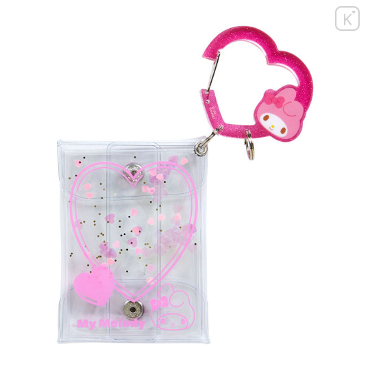 Japan Sanrio Original Clear Pouch with Carabiner - My Melody : Colorful Heart - 1