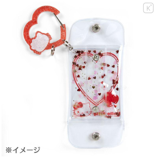 Japan Sanrio Original Clear Pouch with Carabiner - My Melody : Colorful Heart - 4