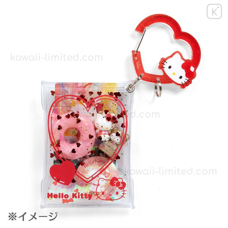 Japan Sanrio Original Clear Pouch with Carabiner - Kuromi