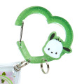 Japan Sanrio Original Clear Pouch with Carabiner - Pochacco : Colorful Heart - 2