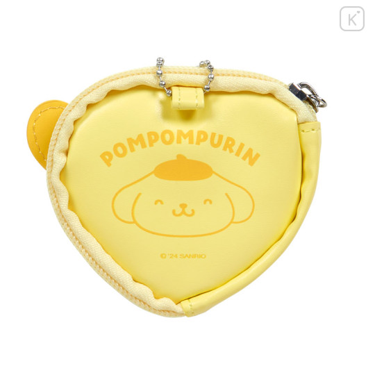 Japan Sanrio Original Mini Pouch with Badge - Pompompurin : Colorful Heart - 2