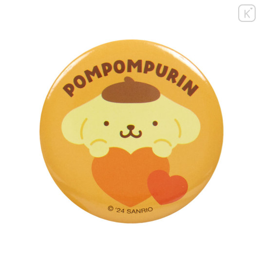 Japan Sanrio Original Mini Pouch with Badge - Pompompurin : Colorful Heart - 3