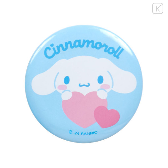 Japan Sanrio Original Mini Pouch with Badge - Cinnamoroll : Colorful Heart - 3