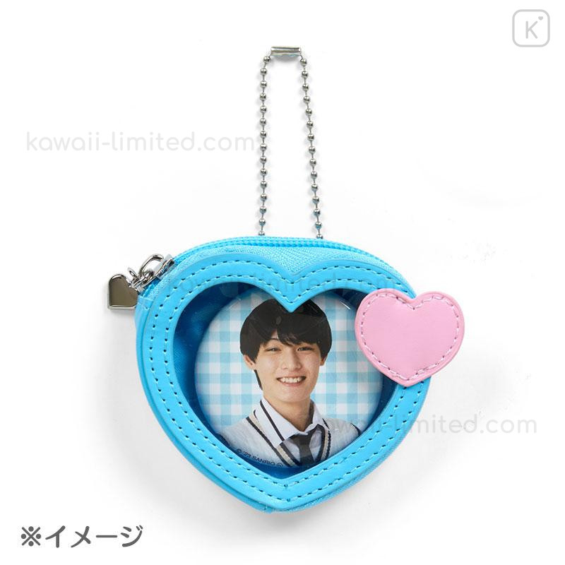 Japan Sanrio Original Mini Pouch with Badge - Kuromi : Colorful Heart