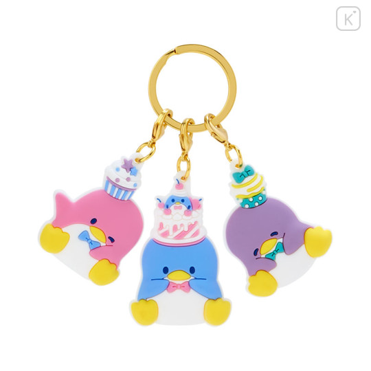 Japan Sanrio Original Rubber Triple Key Chain - Tuxedosam / Birthday - 1