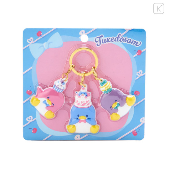 Japan Sanrio Original Rubber Triple Key Chain - Tuxedosam / Birthday - 2