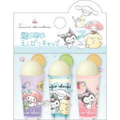 Japan Sanrio Pencil Cap Set of 3 pcs - Characters / Dessert