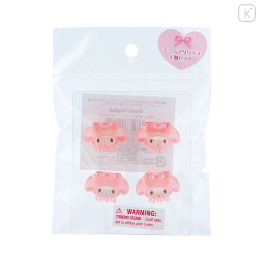 Japan Sanrio Original Mini Hair Clip 4pcs Set - My Melody / Aurora - 1