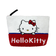 Japan Sanrio Sagara Embroidery Pouch - Hello Kitty / White