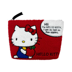 Japan Sanrio Sagara Embroidery Pouch - Hello Kitty / Red