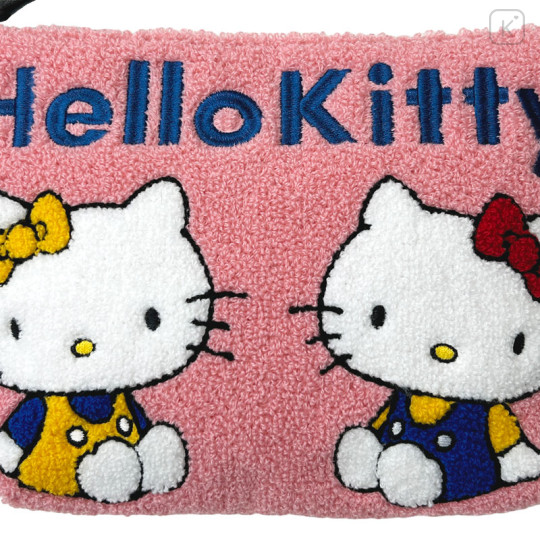 Japan Sanrio Sagara Embroidery Pouch - Hello Kitty & Hello Mimmy - 3