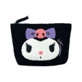 Japan Sanrio Sagara Embroidery Pouch - Kuromi / Face - 1