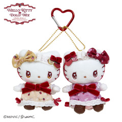 Japan Sanrio Dolly Mix Mascot Holder Set - Hello Kitty & Hello Mimmy