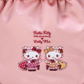 Japan Sanrio Dolly Mix Drawstring Purse - Hello Kitty & Hello Mimmy / Pink - 4