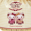 Japan Sanrio Dolly Mix Drawstring Purse - Hello Kitty & Hello Mimmy / Yellow - 3