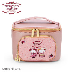 Japan Sanrio Dolly Mix Vanity Pouch - Hello Kitty & Hello Mimmy / Pink
