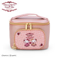 Japan Sanrio Dolly Mix Vanity Pouch - Hello Kitty & Hello Mimmy / Pink - 1