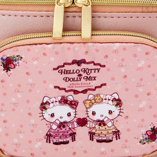 Japan Sanrio Dolly Mix Vanity Pouch - Hello Kitty & Hello Mimmy / Pink - 2