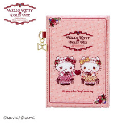 Japan Sanrio Dolly Mix Folding Mirror - Hello Kitty & Hello Mimmy / Pink