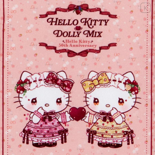 Japan Sanrio Dolly Mix Folding Mirror - Hello Kitty & Hello Mimmy / Pink - 4