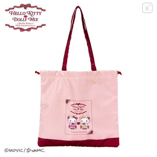 Japan Sanrio Dolly Mix Tote Bag - Hello Kitty & Hello Mimmy / Pink - 1