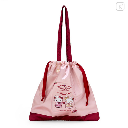 Japan Sanrio Dolly Mix Tote Bag - Hello Kitty & Hello Mimmy / Pink - 3