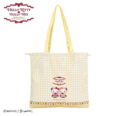 Japan Sanrio Dolly Mix Tote Bag - Hello Kitty & Hello Mimmy / Yellow