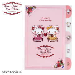 Japan Sanrio Dolly Mix 5 Pocket A4 Clear File - Hello Kitty & Hello Mimmy