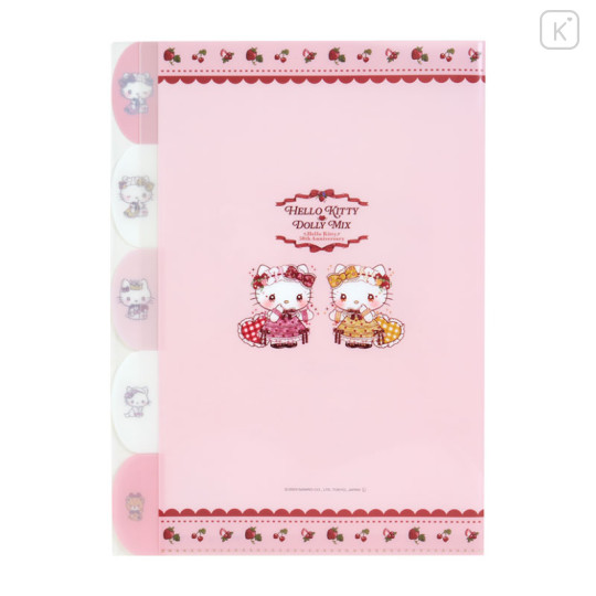 Japan Sanrio Dolly Mix 5 Pocket A4 Clear File - Hello Kitty & Hello Mimmy - 2