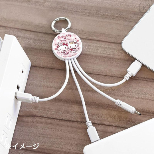 Japan Sanrio Dolly Mix Multi Charging Cable - Hello Kitty & Hello Mimmy - 4