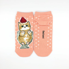 Japan Mofusand Rib Socks - Cat / Strawberry Parfait
