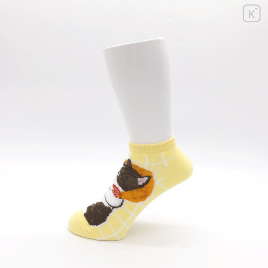 Japan Mofusand Ankle Socks - Cat : Fried Shrimp Yellow - 3