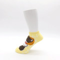 Japan Mofusand Rib Socks - Cat / Fried Shrimp Yellow - 3