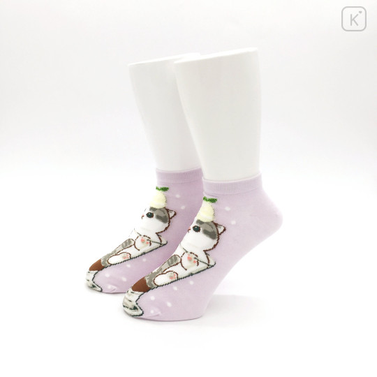 Japan Mofusand Rib Socks - Cat / Ice Cream Parfait - 2