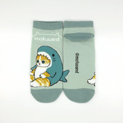 Japan Mofusand Rib Socks - Cat / Shark Sitting