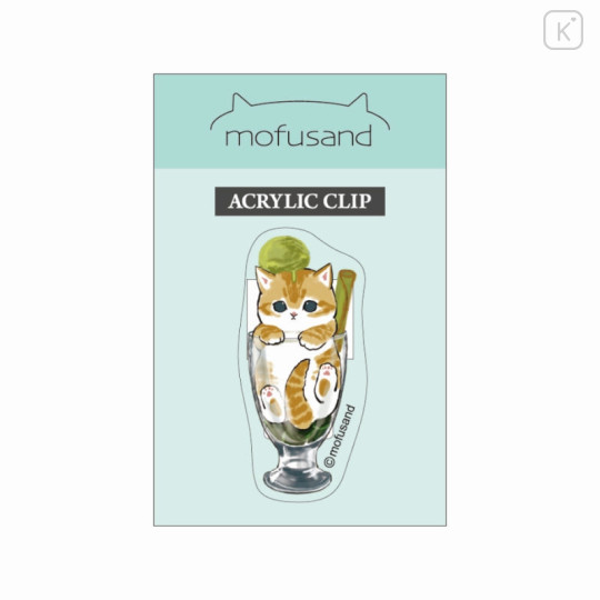 Japan Mofusand Acrylic Clip - Cat / Matcha Parfait - 1