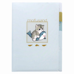 Japan Mofusand 3 Pockets A5 Index Holder - Cat / Shark Nyan