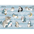 Japan Mofusand Jigsaw Puzzle 208pcs - Cat / Shark - 1