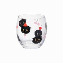 Japan Mofusand Cocoon Glass Tumbler - Cat / Black