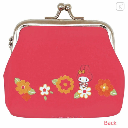 Japan Sanrio Gamaguchi Wallet Coin Purse - My Melody / Retro Room Flower - 2