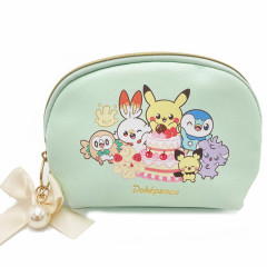 Japan Pokemon Pouch & Tissue Case - Sweets Shop Pokepeace Ribbon Green