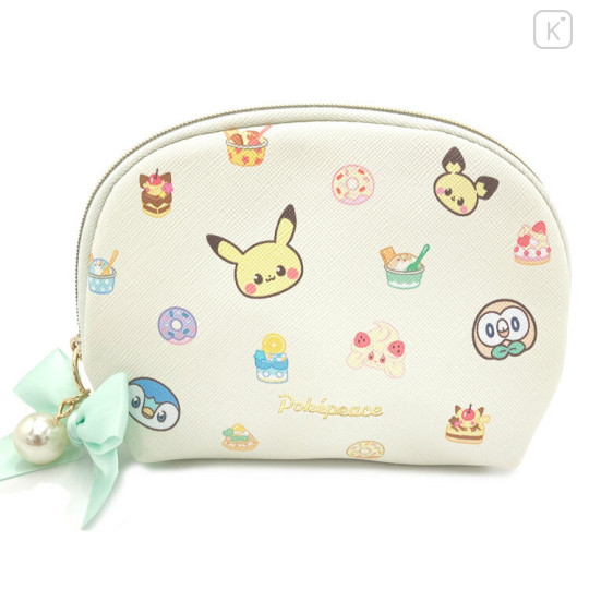 Japan Pokemon Pouch & Tissue Case - Sweets Shop Pokepeace Ribbon Beige - 1