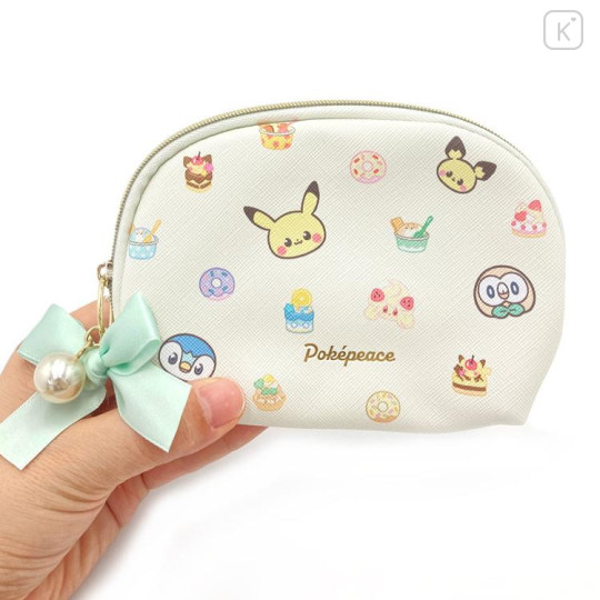 Japan Pokemon Pouch & Tissue Case - Sweets Shop Pokepeace Ribbon Beige - 4