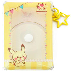 Japan Pokemon Photo Holder Card Case Keychain - Pikachu / Pokepeace Clear Yellow Enjoy Idol