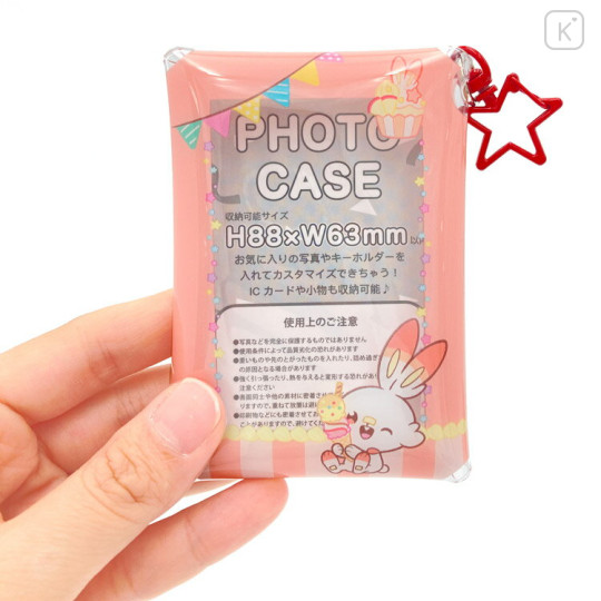 Japan Pokemon Photo Holder Card Case Keychain - Scorbunny : Sweets Shop Pokepeace Enjoy Idol - 3
